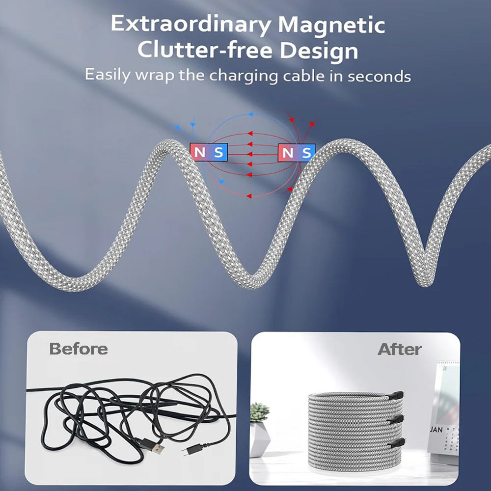 Magnetisk organiseret kabel
